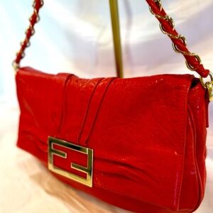 HOT HOT HOT - Red Leather- Fendi Mia Baguette